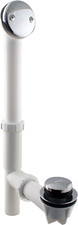 Bath Tub Waste Drain Kit White Tubular Bath Waste and Overflow Assembly
