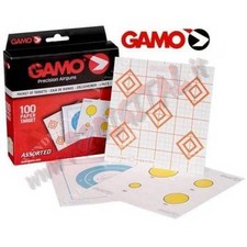 BERSAGLIO 14x14 GAMO ASSORTITI CARTONCINI 100 Pezzi SAGOMA TIRO A SEGNO SOFTAIR 