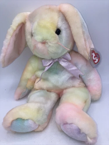 VTG TY 1999 Hippie Beanie Buddy Tie Dye Easter Bunny Rabbit Stuffed Plush 13"NWT