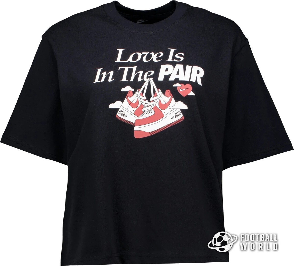 Nike Love Is In The Pair Women's T-Shirt Black Size XS Jordan