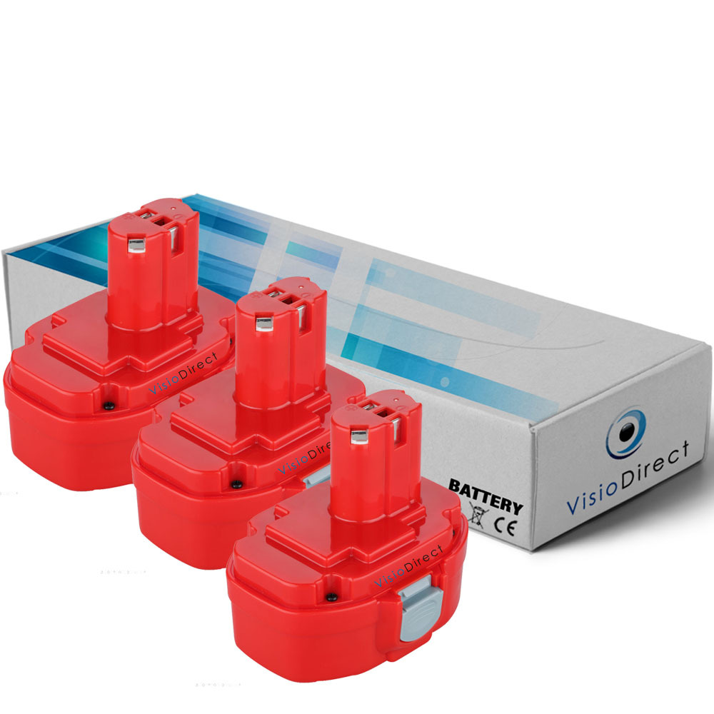 Lot De 2 Batteries 14,4V 3000mAh Compatibles MAKITA 8433DWDE – Visiodirect (Garantie 1 An)