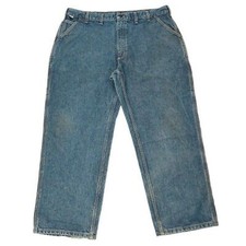 Carhartt Jeans Mens 44x30 Blue Carpenter Work Tapered Fire Resistant Durable