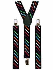 Printed Braces Suspender Elasticated Various Colors UK SELLER FREE UK POST