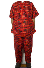 Men's Dashiki Clothing African Traditional Kente Pant Suit Ethnic Set Plus Size