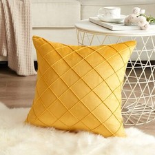 16" 18" 20" 22" 24" 26" 28" Large Velvet Checked Solid Cushion Cover Pillow Case