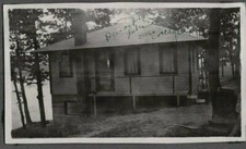  VINTAGE PHOTOGRAPH 1920'S COTTAGE/CABIN DEWART LAKE BREMEN INDIANA OLD PHOTO