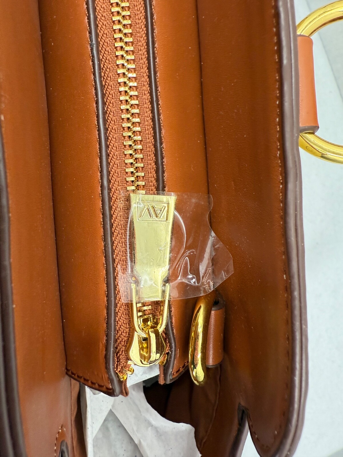 Adrienne Vittadini Signature Collection Double Handle Satchel Crossbody Beige