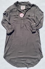 NWT SO Utility Relaxed Shirt Dress Size Medium Pullover Army Green So Soft