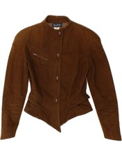 Thierry Mugler Womens Bomber Jacket It 42 Medium Brown Cotton Be08