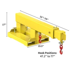 Fork Mounted Telescoping Crane Jib Boom 5500lb Lift Capacity Telescopes 31-79in
