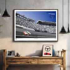 Alan Kulwicki Racing Poster NASCAR Bristol Raceway Wall Art Print Race Fans Gift