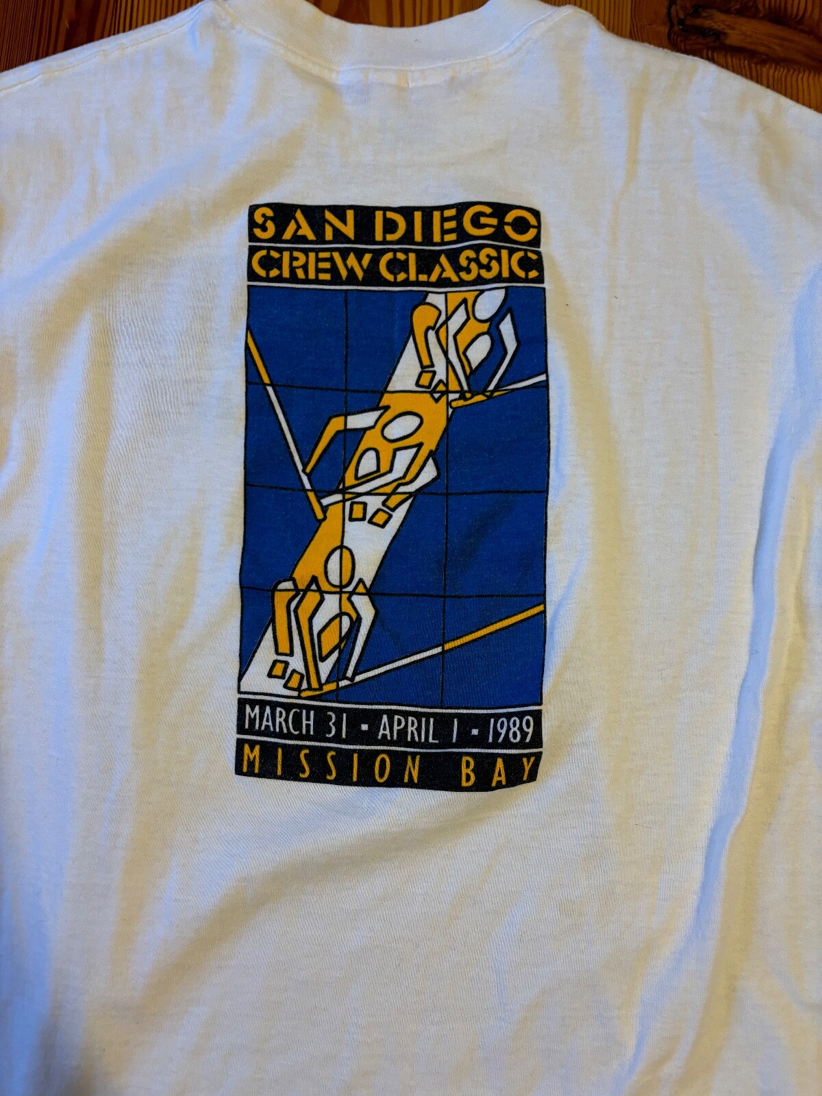 FILA T shirt partecipante canottaggio classico San Diego Crew vintage anni 80 1989 uomo S M