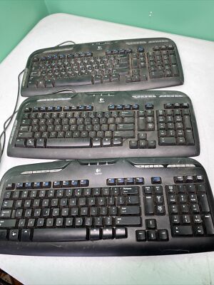 3x Vintage Logitech Mechanical Computer Keyboard Y-SAE71 *read Desc*
