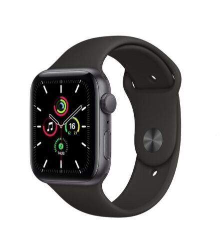 Apple Watch SE 40 mm/44 mm (gris aluminium) bracelet sport noir par FedEx - Photo 1 sur 1