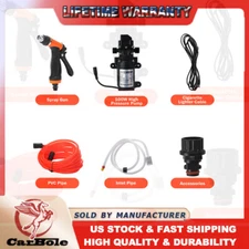 High Pressure DC 12V 100W Electric Car Washer Kit Hose Water Pump Spray Gun Auto