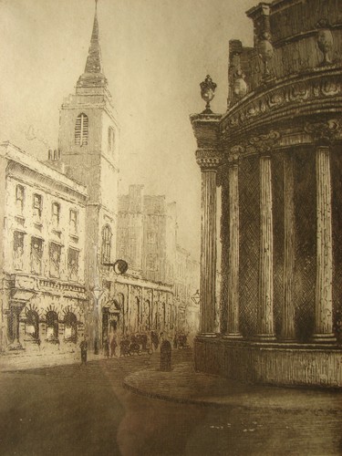 Antique Edgar James Mayberry (1887-1964) Bank of England London original Etching - Picture 2 of 8