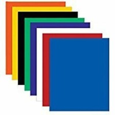 Bundle of 5 Heavy Duty 2 Pocket Paper Presentation Portfolio Folders with Busine