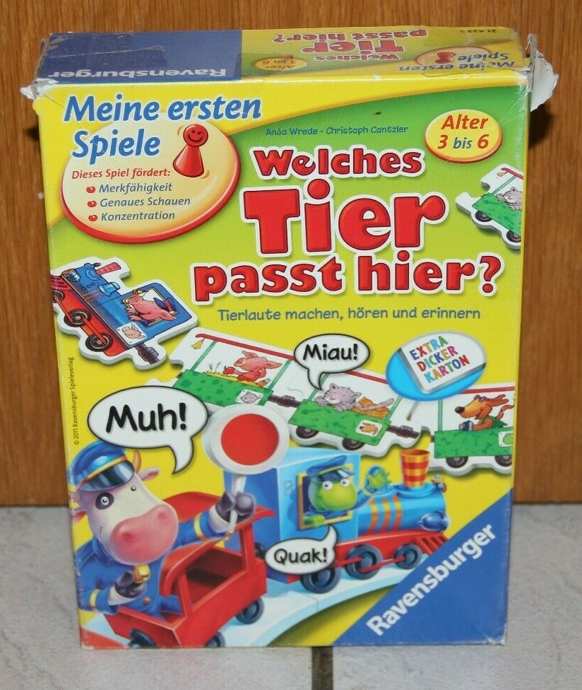 RAVENSBURGER Meine ersten Spiele 3-6 Jahre Welches Tier passt hier?