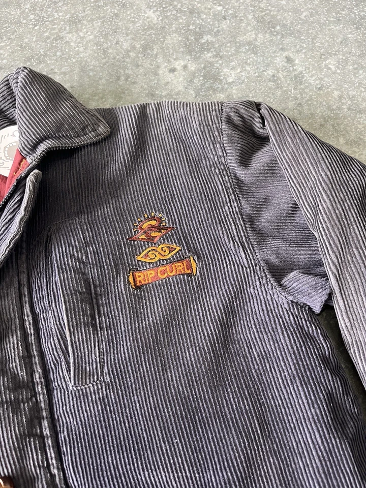 Rip Curl Vintage 90's Reversible Corduroy Surf Jacket w Embroidered Logo Faded  - Image 2 of 4