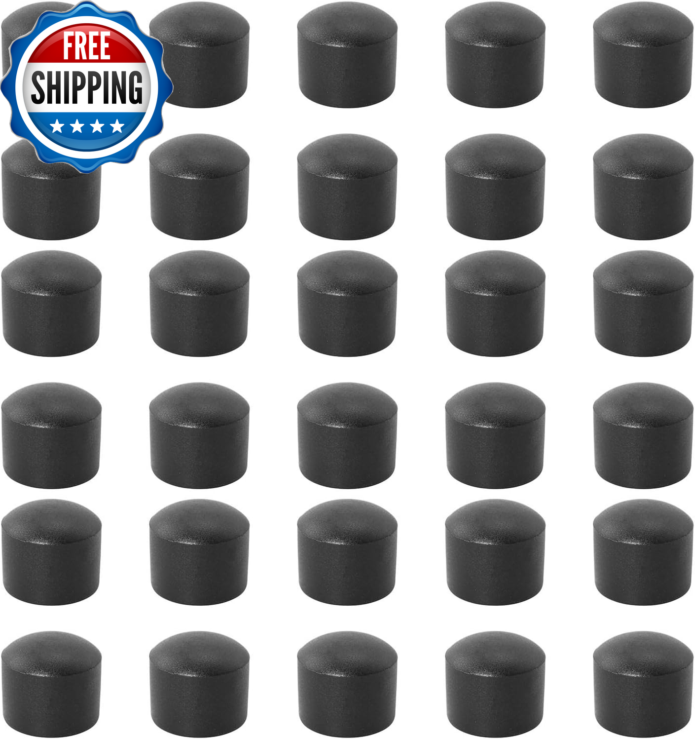 Foosball Table Rod End Caps - 30PCS Black Rubber Protectors 15.8mm