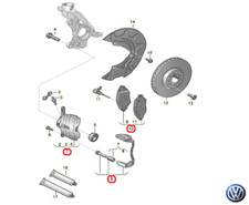 Original VW/AUDI 8V0615123D / 8V0615125A Bremssattel + Beläge AUDI SEAT SKODA VW