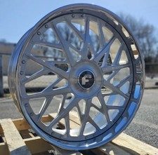 26 Inch Brushed Forgiato Blocco 6x139.7 6x5.5 Xl Floating Cap Wheels Rims