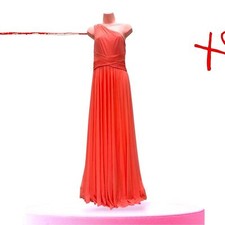 David's Bridal Pink long mesh one shoulder Gown size 2