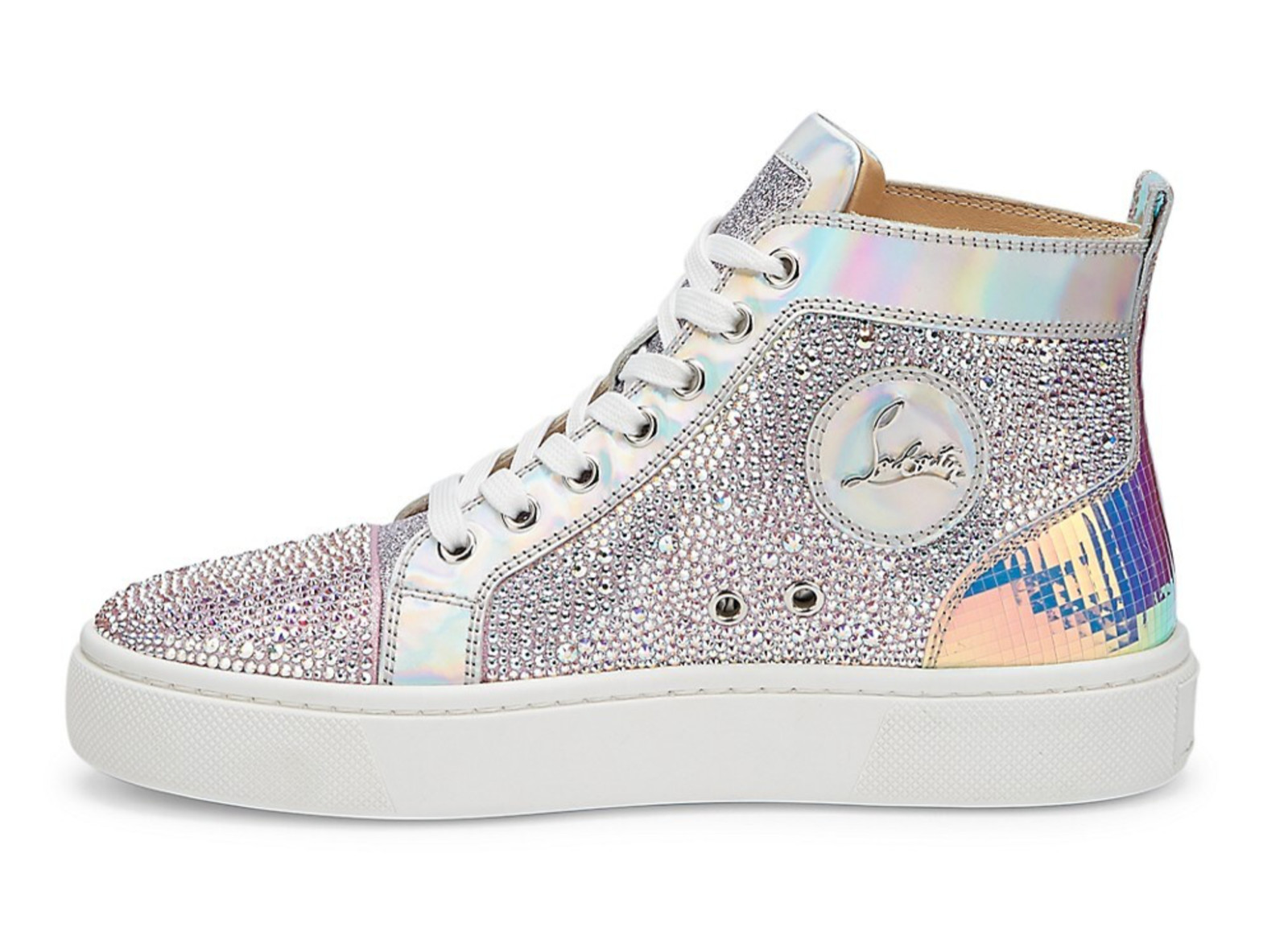 Christian Louboutin Super Louis Strass Flat SD AB Crystal High Top Sneaker 38 image 8
