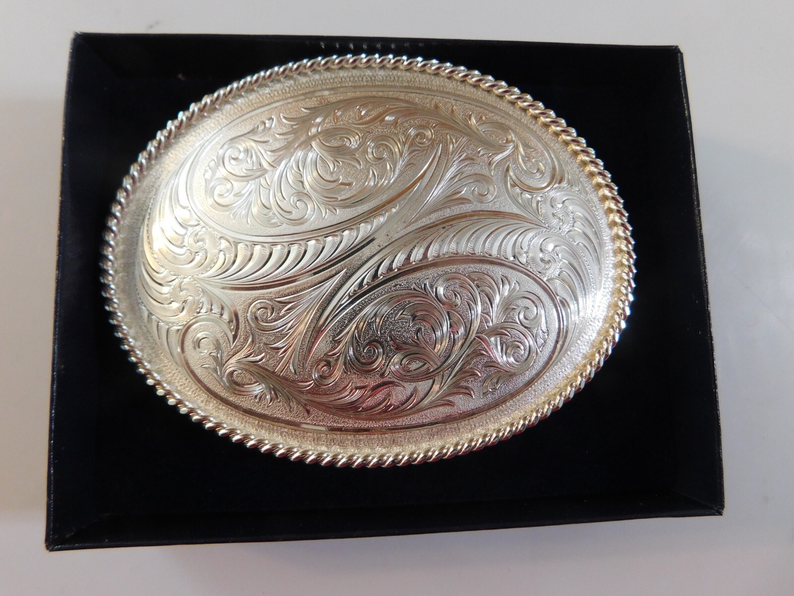 MONTANA SILVERSMITH SILVER TONE BELT BUCKLE #44227  ENGRAVED SWIRLS NEW