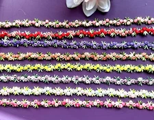 1/2 inch wide embroidered rose trim lace price per yard select color