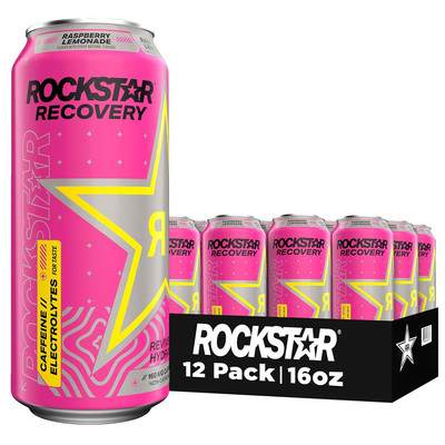 Recovery Non-Carbonated Energy Drink, Raspberry Lemonade, 16 Fl Oz Cans, (12 Pac