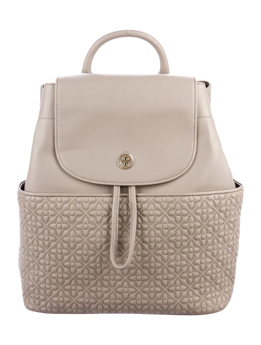 Tory Burch Women's Bryant Quilted Leather Backpack French Grey