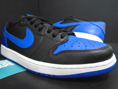 2015 NIKE AIR JORDAN 1 RETRO LOW OG BLACK VARSITY ROYAL BLUE SAIL