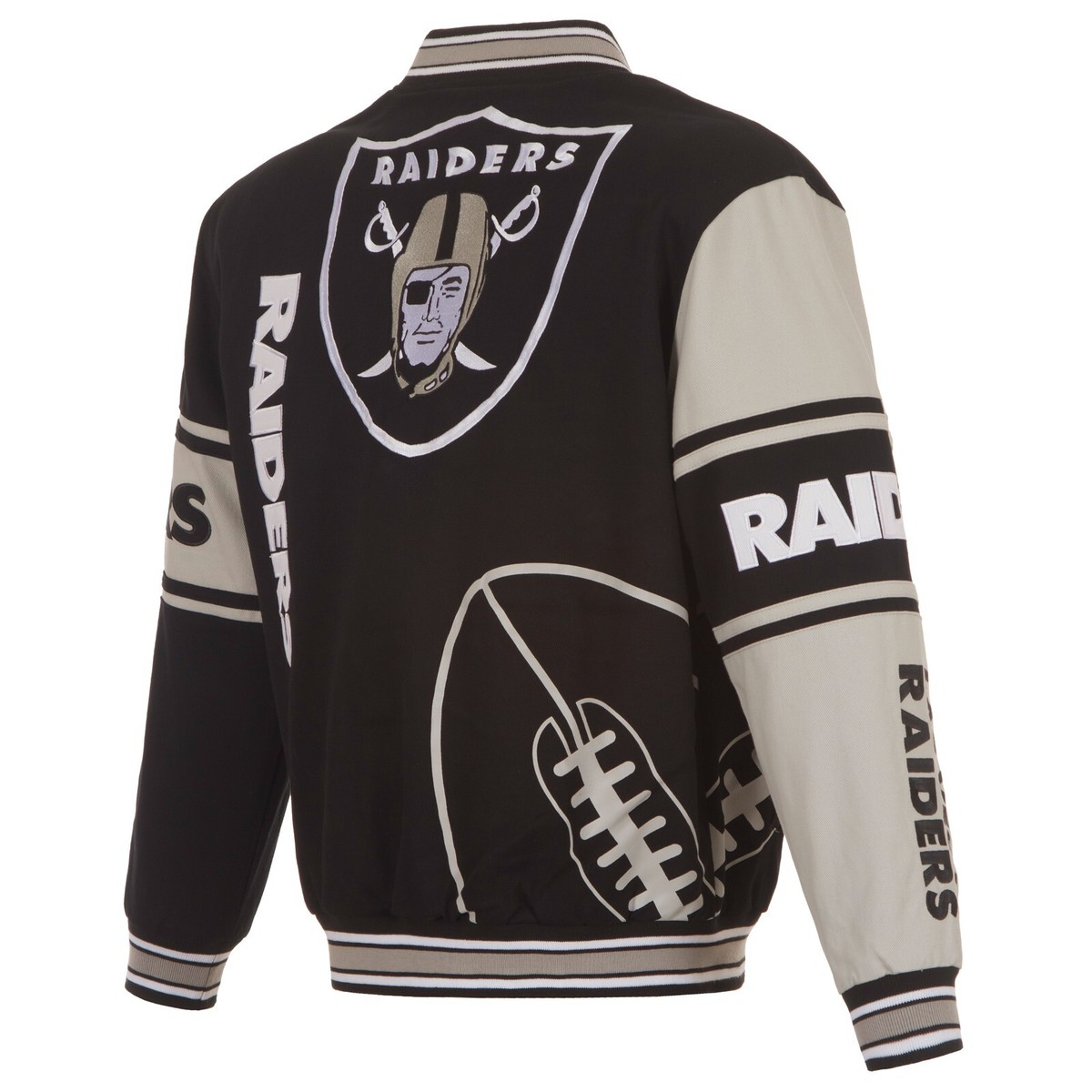 NFL Las Vegas Raiders JH Design Cotton Twill Full-Snap Embroidered