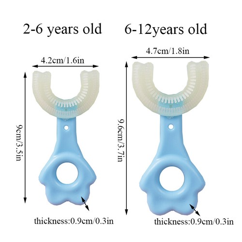 Baby Toothbrush U-shaped Silicone Brush Head Cleaning Teeth for Kids 2-12 Year✔ - Picture 10 of 22