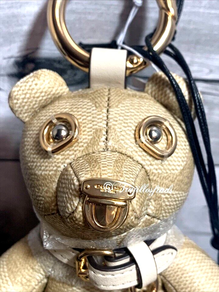 Coach Bear Bag Charm in Signature Canvas Msrp