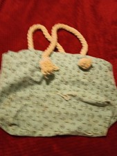 Canvas Tote Beach, Poolside, Vacation Bag W/Double Handes Blue Anchor Designs
