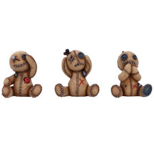 Nemesis Now THREE WISE VOODOO DOLLS See Hear Speak No Evil Figurines 8cm