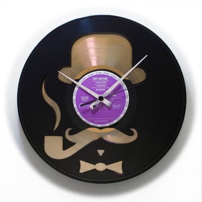 Disc'o'Clock Double Decker Gold - Harry Wanduhr - Schallplattenuhr Vinyl