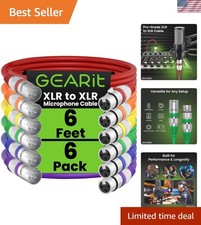 6FT Shielded XLR Microphone Cables - Color-Coded 6 Pack for Studio and Podcast