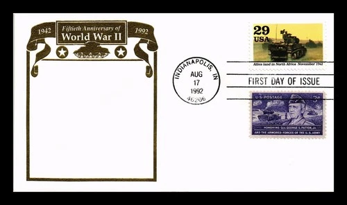 US COVER WWII ALLIES LAND IN NORTH AFRICA 50TH ANNIVERSARY FDC COMBO