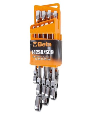 Beta Tools 142SN/SC9 9er Set Kombischlüssel Gelenk-Ratsche
