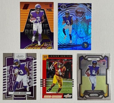 (5) HUGE 2023 Jordan Addison RC Rookie LOT Zenith RED ZONE Prizm Illusions '23