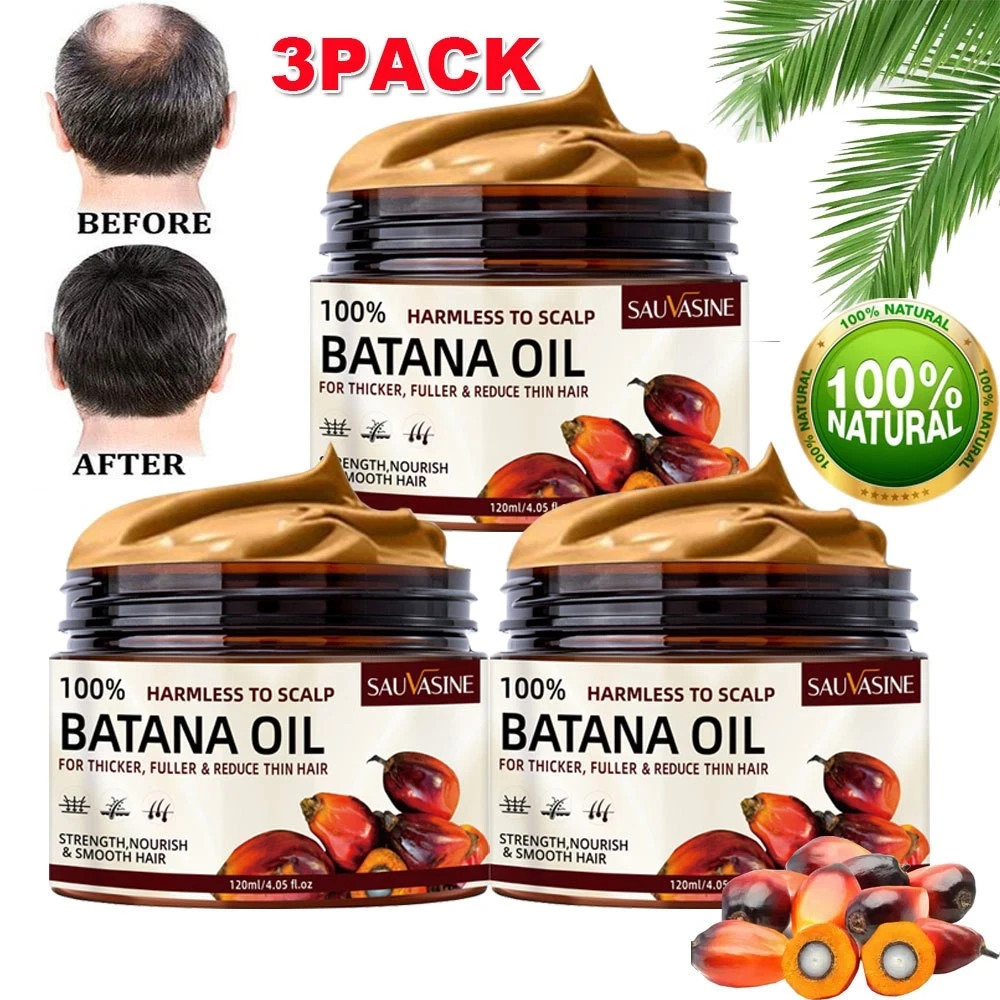 3x Batana Oil For Hair Growth, Pure Natural Botana Oil Cream Hair Loss Treatment