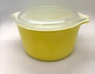 Vintage Pyrex Yellow 1 qt Round Casserole Dish 473  / Lid 9 470-C