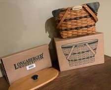 longaberger 1997 traditions collections fellowship basket liner protector handle
