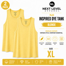 Mens Yellow Tank Top XL 2 Pack Next Level 7433 Summer Sleeveless Shirt