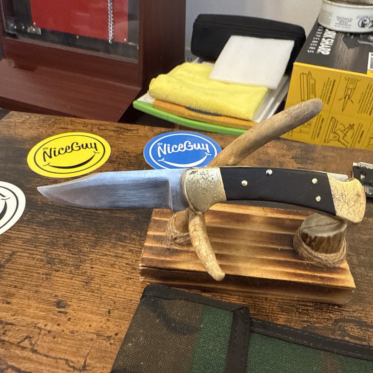 ビンテージBUCkナイフ　1980年製 Vintage 1980-81 Buck 112 USA No Nail Nick Lockback Knife with