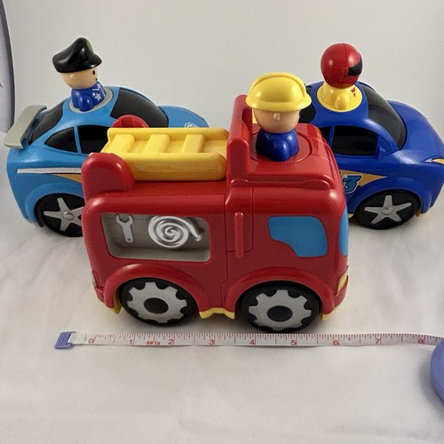 Press And Go Cars Toys for Baby & Toddler Cause And Effect Fire Police Race HTF