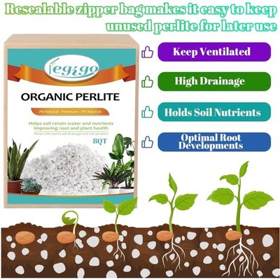 Indoor Plant Soil Additive - Perlite 8 Qt